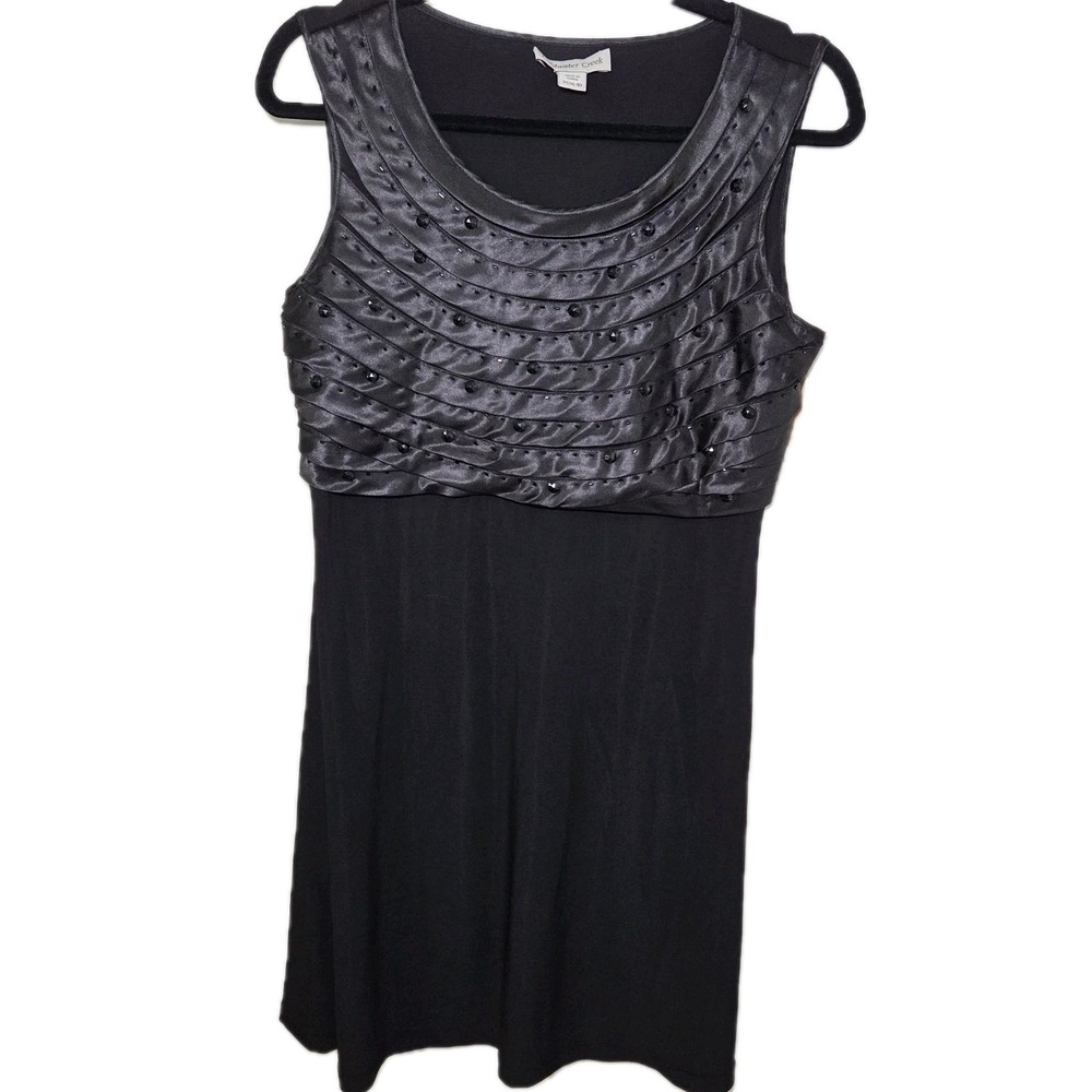 Black‎ Beaded Sleeveless Dress Petite PS (6-8) NWT Evening LBD Cocktail